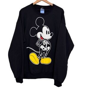 Mickey Mouse Skeleton Crewneck Size L  Halloween Sweatshirt Disney Disneybound